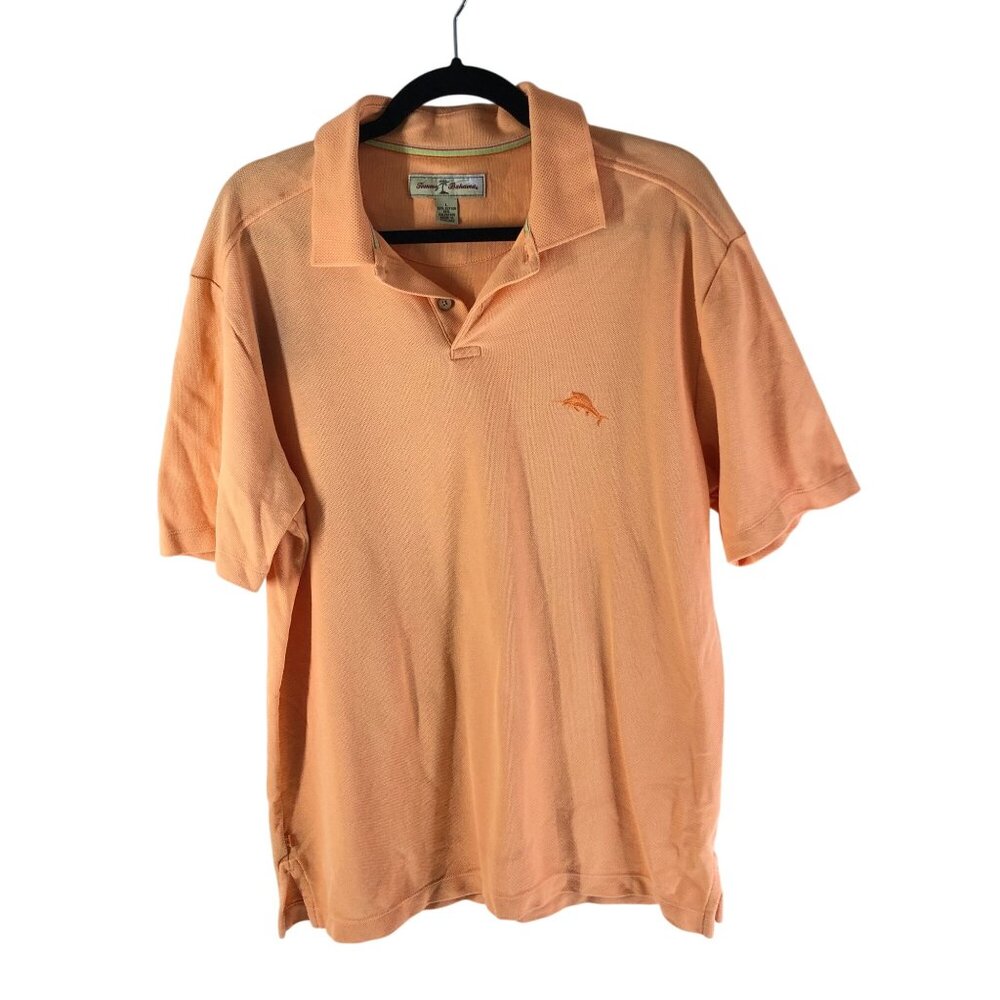 Tommy Bahama Mens Polo Shirt Cotton Blend Orange L